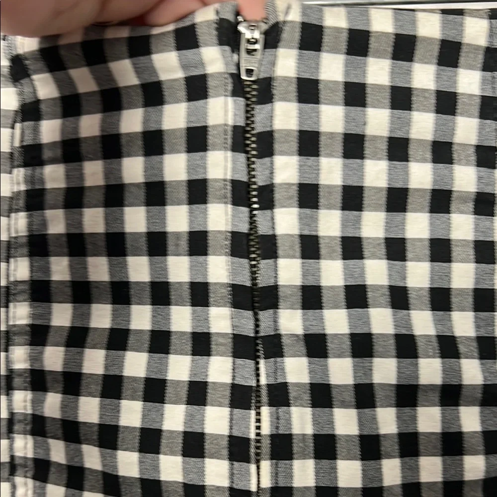 Free People Modern Femme Novelty Black and White Gingham Mini Skirt Size 4 - Picture 5 of 7